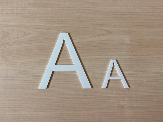 Acrylic Letters, Numbers and Characters Laser Cut From 3mm White Uppercase