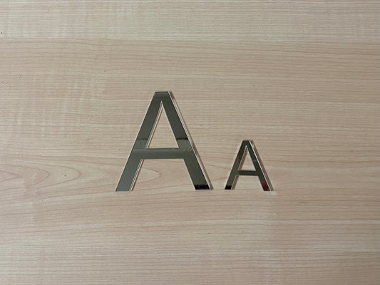 Acrylic Letter, Numbers and Characters Laser Cut From 3mm Mirror Uppercase