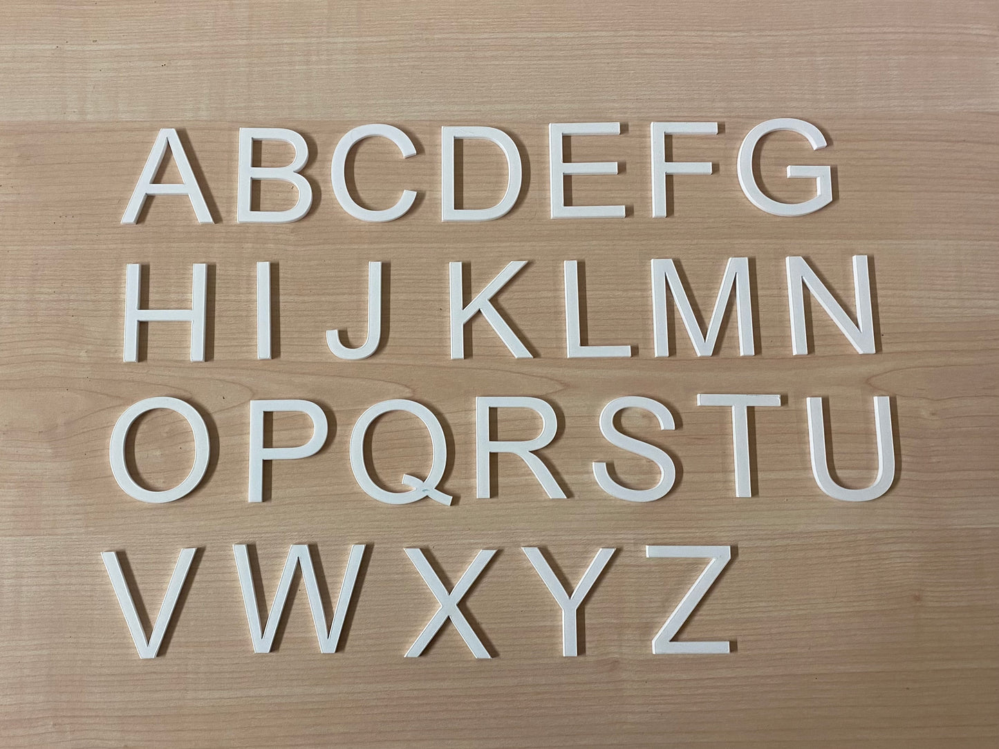 Acrylic Letters, Numbers and Characters Laser Cut From 3mm White Uppercase